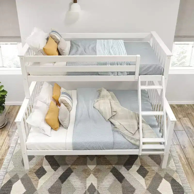 Lit superposé adulte en bois massif Plank+Beam Twin XL sur Queen