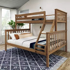 Lit superposé adulte en bois massif Plank+Beam Twin XL sur Queen