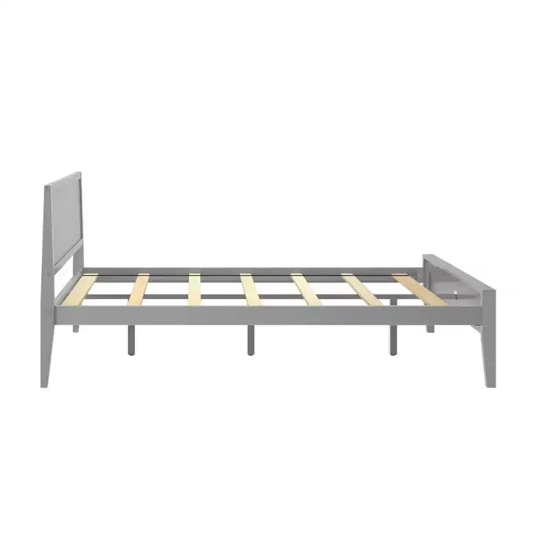 Lit plateforme queen en bois massif Plank+Beam avec tête de lit, moderne pour adultes