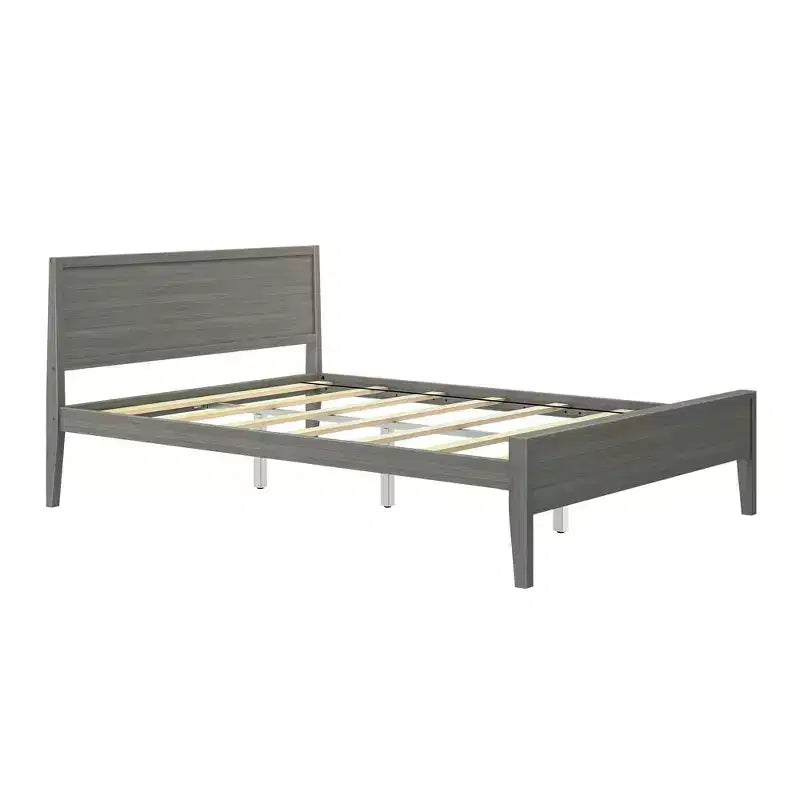 Lit plateforme queen en bois massif Plank+Beam avec tête de lit, moderne pour adultes