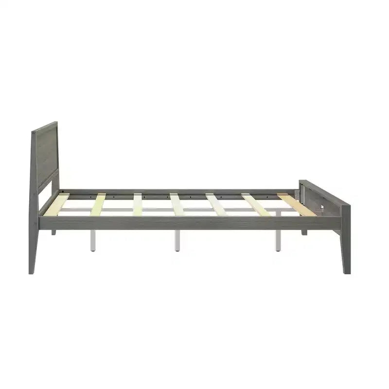 Lit plateforme queen en bois massif Plank+Beam avec tête de lit, moderne pour adultes