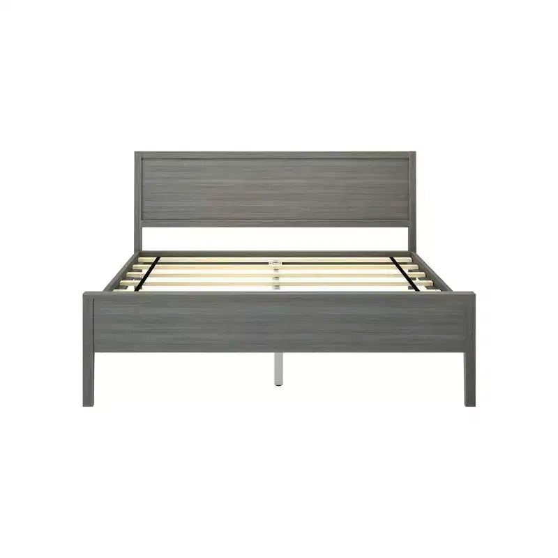 Lit plateforme queen en bois massif Plank+Beam avec tête de lit, moderne pour adultes