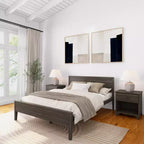 Lit plateforme queen en bois massif Plank+Beam avec tête de lit, moderne pour adultes