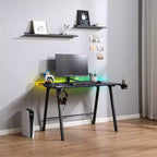 Bureau de jeu avec lumières LED et support de casque – Articles essentiels pour la chambre