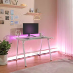 Bureau de jeu avec lumières LED et support de casque – Articles essentiels pour la chambre