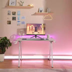 Bureau de jeu avec lumières LED et support de casque – Articles essentiels pour la chambre
