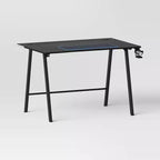 Gaming Desk with LED Lights and Headphone Holder - Room Essentials