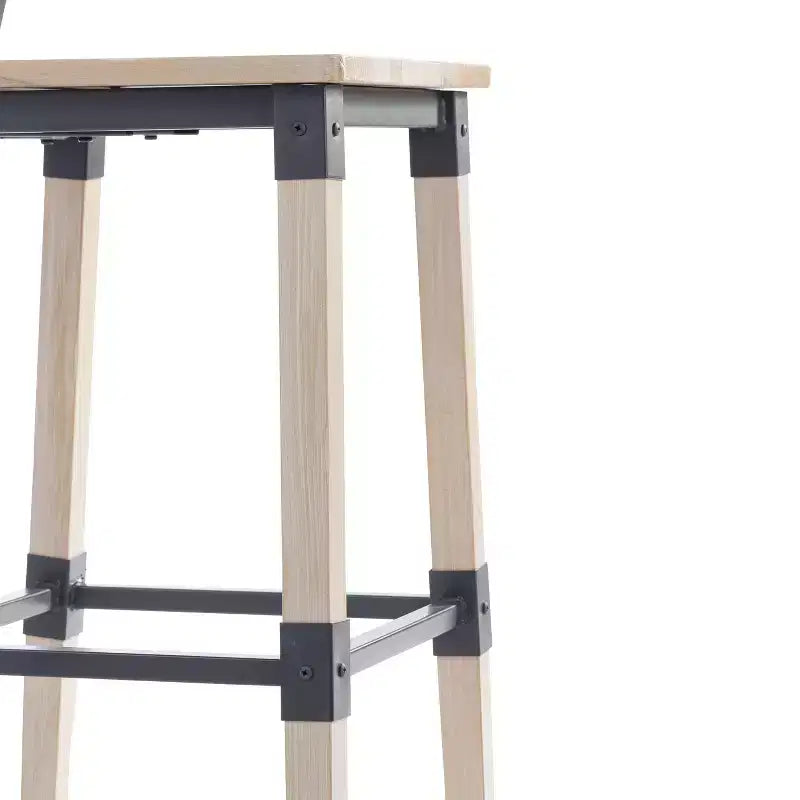 Tabourets de bar Merrick Lane avec supports en acier et repose-pieds – Lot de 2