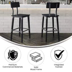 Tabourets de bar Merrick Lane avec supports en acier et repose-pieds – Lot de 2