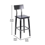 Tabourets de bar Merrick Lane avec supports en acier et repose-pieds – Lot de 2