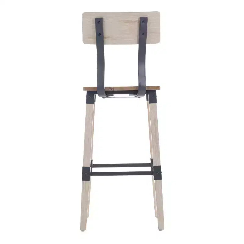 Tabourets de bar Merrick Lane avec supports en acier et repose-pieds – Lot de 2