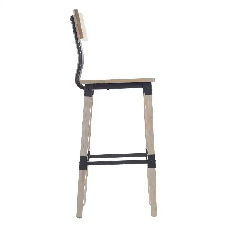 Tabourets de bar Merrick Lane avec supports en acier et repose-pieds – Lot de 2