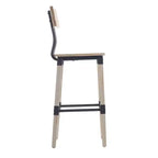Tabourets de bar Merrick Lane avec supports en acier et repose-pieds – Lot de 2