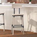 Tabourets de bar Merrick Lane avec supports en acier et repose-pieds – Lot de 2
