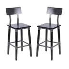 Tabourets de bar Merrick Lane avec supports en acier et repose-pieds – Lot de 2