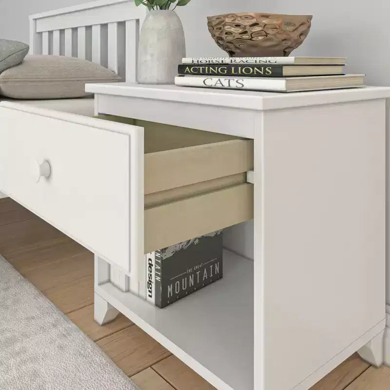 Table de chevet en bois massif Plank+Beam avec 1 tiroir pour chambre à coucher