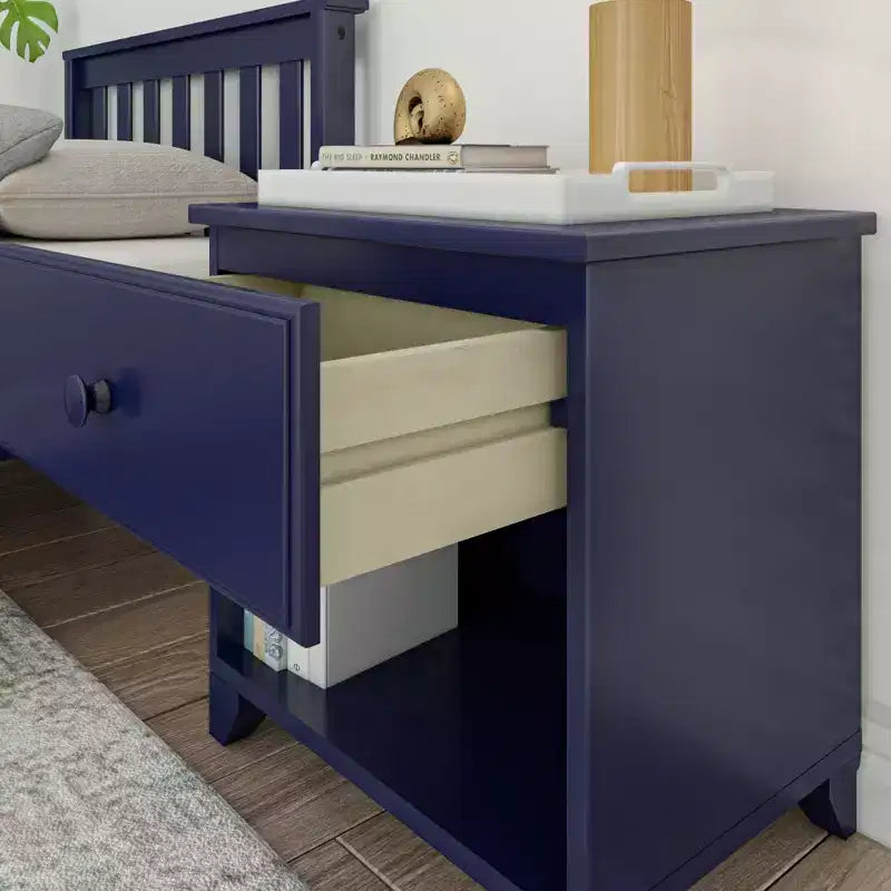 Table de chevet en bois massif Plank+Beam avec 1 tiroir pour chambre à coucher