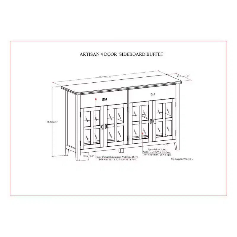 Buffet WyndenHall Stratford grand 4 portes