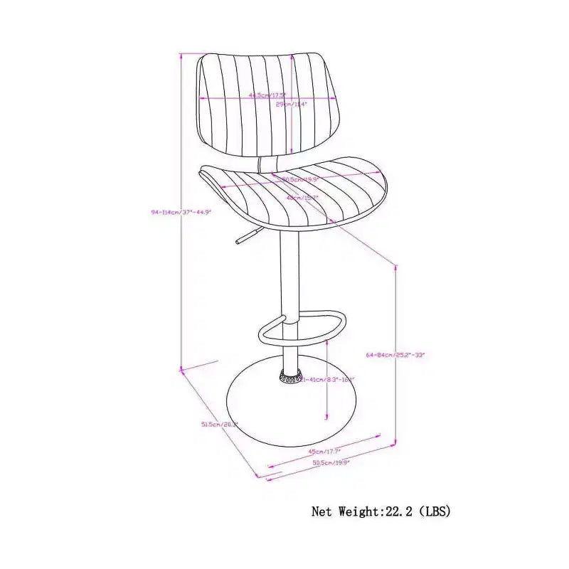 Tabouret de bar pivotant réglable WyndenHall Annie à hauteur de comptoir