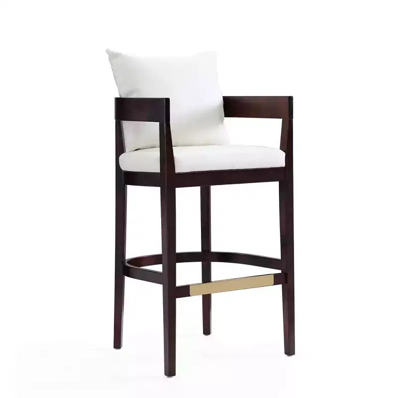 Lot de 3 tabourets de bar Ritz en bois de hêtre rembourrés - Manhattan Comfort