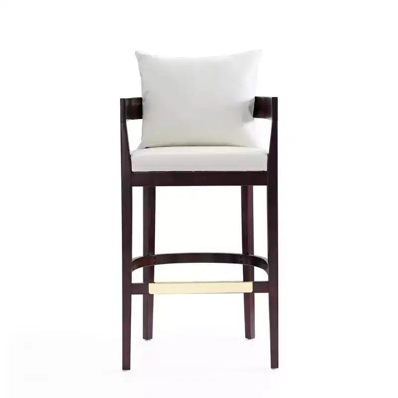 Lot de 3 tabourets de bar Ritz en bois de hêtre rembourrés - Manhattan Comfort