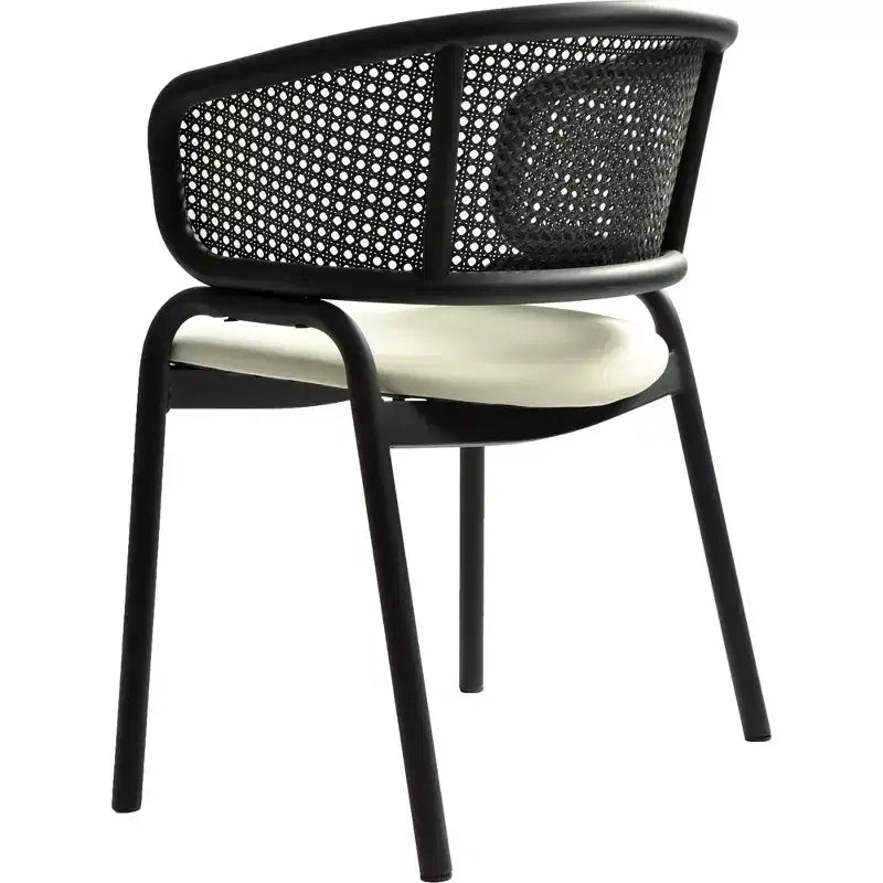 LeisureMod Ervilla Chaise de salle à manger moderne Rembourrée confortable Fauteuil d'appoint avec pieds en fer noir, pour cuisine, salle à manger, café, restaurant