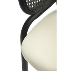 LeisureMod Ervilla Chaise de salle à manger moderne Rembourrée confortable Fauteuil d'appoint avec pieds en fer noir, pour cuisine, salle à manger, café, restaurant