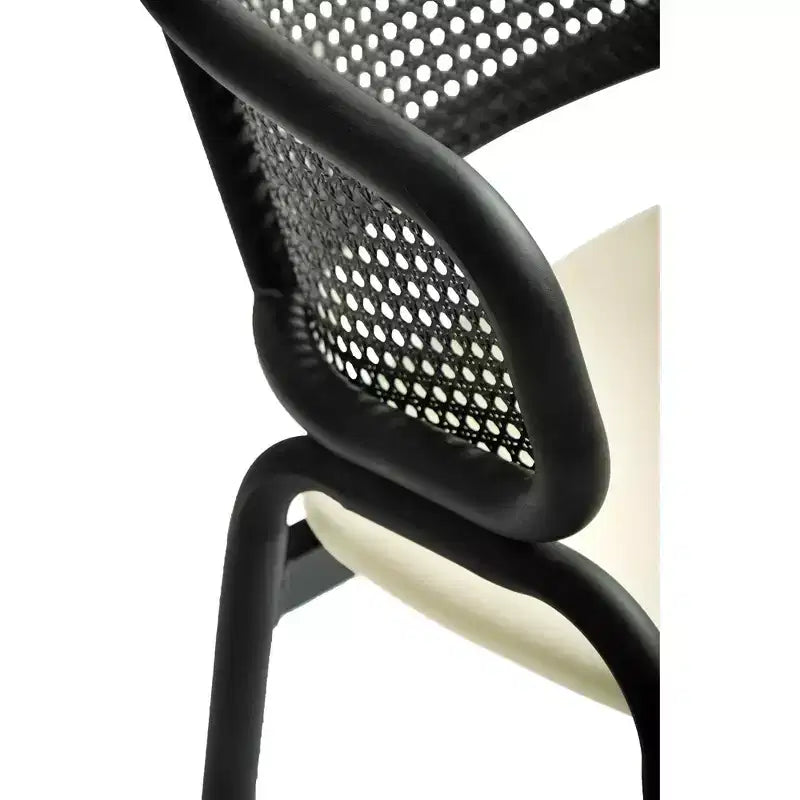 LeisureMod Ervilla Chaise de salle à manger moderne Rembourrée confortable Fauteuil d'appoint avec pieds en fer noir, pour cuisine, salle à manger, café, restaurant