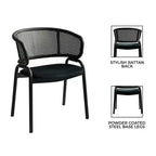 LeisureMod Ervilla Chaise de salle à manger moderne Rembourrée confortable Fauteuil d'appoint avec pieds en fer noir, pour cuisine, salle à manger, café, restaurant