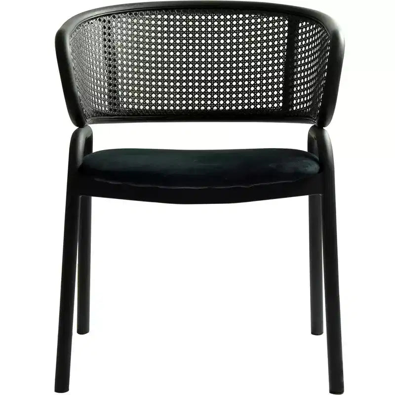 LeisureMod Ervilla Chaise de salle à manger moderne Rembourrée confortable Fauteuil d'appoint avec pieds en fer noir, pour cuisine, salle à manger, café, restaurant