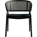 LeisureMod Ervilla Chaise de salle à manger moderne Rembourrée confortable Fauteuil d'appoint avec pieds en fer noir, pour cuisine, salle à manger, café, restaurant