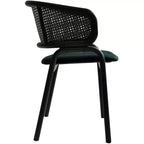 LeisureMod Ervilla Chaise de salle à manger moderne Rembourrée confortable Fauteuil d'appoint avec pieds en fer noir, pour cuisine, salle à manger, café, restaurant