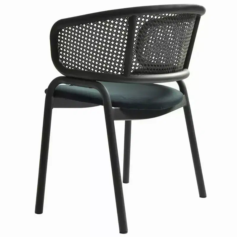LeisureMod Ervilla Chaise de salle à manger moderne Rembourrée confortable Fauteuil d'appoint avec pieds en fer noir, pour cuisine, salle à manger, café, restaurant