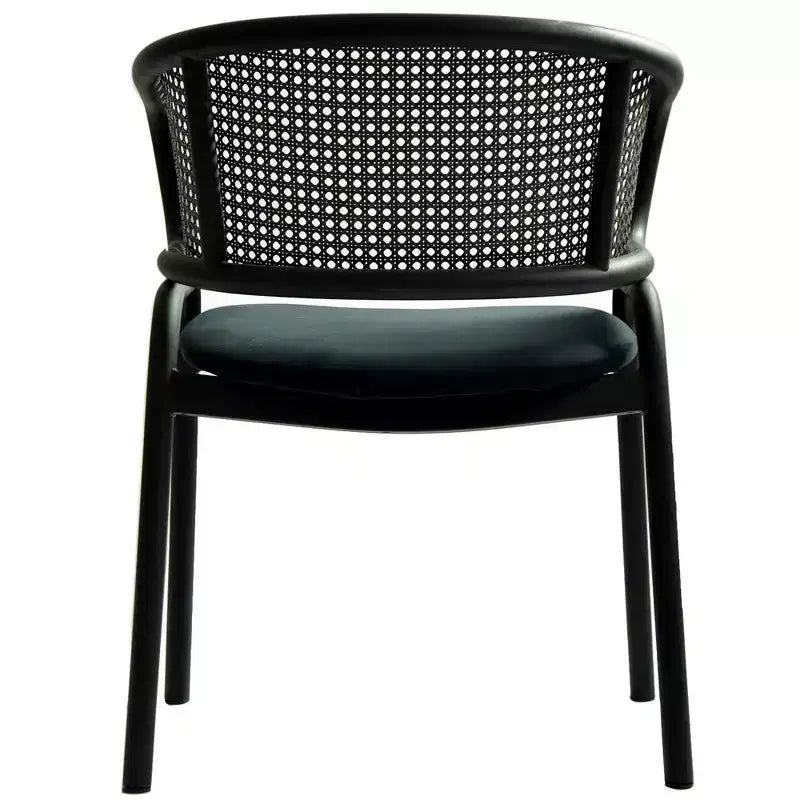 LeisureMod Ervilla Chaise de salle à manger moderne Rembourrée confortable Fauteuil d'appoint avec pieds en fer noir, pour cuisine, salle à manger, café, restaurant