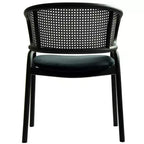 LeisureMod Ervilla Chaise de salle à manger moderne Rembourrée confortable Fauteuil d'appoint avec pieds en fer noir, pour cuisine, salle à manger, café, restaurant