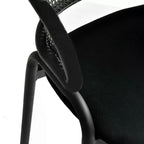 LeisureMod Ervilla Chaise de salle à manger moderne Rembourrée confortable Fauteuil d'appoint avec pieds en fer noir, pour cuisine, salle à manger, café, restaurant