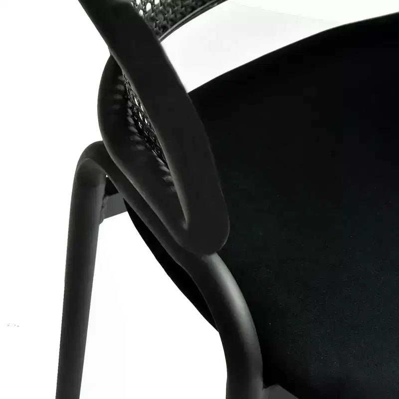 LeisureMod Ervilla Chaise de salle à manger moderne Rembourrée confortable Fauteuil d'appoint avec pieds en fer noir, pour cuisine, salle à manger, café, restaurant
