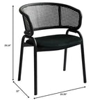 LeisureMod Ervilla Chaise de salle à manger moderne Rembourrée confortable Fauteuil d'appoint avec pieds en fer noir, pour cuisine, salle à manger, café, restaurant