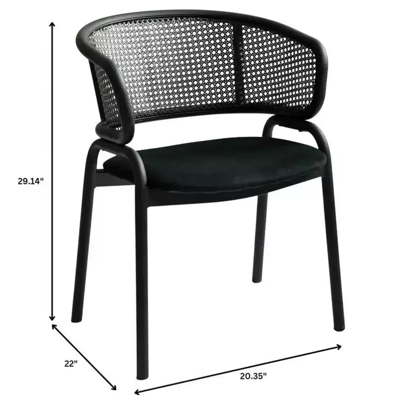 LeisureMod Ervilla Chaise de salle à manger moderne Rembourrée confortable Fauteuil d'appoint avec pieds en fer noir, pour cuisine, salle à manger, café, restaurant