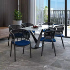 LeisureMod Ervilla Chaise de salle à manger moderne Rembourrée confortable Fauteuil d'appoint avec pieds en fer noir, pour cuisine, salle à manger, café, restaurant