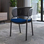 LeisureMod Ervilla Chaise de salle à manger moderne Rembourrée confortable Fauteuil d'appoint avec pieds en fer noir, pour cuisine, salle à manger, café, restaurant