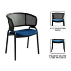 LeisureMod Ervilla Chaise de salle à manger moderne Rembourrée confortable Fauteuil d'appoint avec pieds en fer noir, pour cuisine, salle à manger, café, restaurant