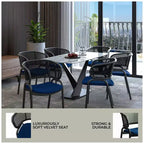 LeisureMod Ervilla Chaise de salle à manger moderne Rembourrée confortable Fauteuil d'appoint avec pieds en fer noir, pour cuisine, salle à manger, café, restaurant