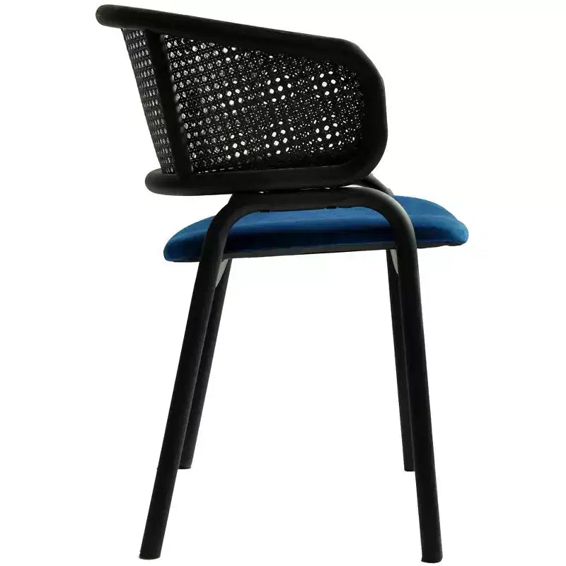 LeisureMod Ervilla Chaise de salle à manger moderne Rembourrée confortable Fauteuil d'appoint avec pieds en fer noir, pour cuisine, salle à manger, café, restaurant