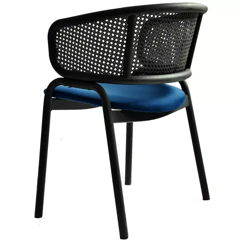 LeisureMod Ervilla Chaise de salle à manger moderne Rembourrée confortable Fauteuil d'appoint avec pieds en fer noir, pour cuisine, salle à manger, café, restaurant