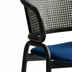 LeisureMod Ervilla Chaise de salle à manger moderne Rembourrée confortable Fauteuil d'appoint avec pieds en fer noir, pour cuisine, salle à manger, café, restaurant