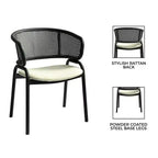 LeisureMod Ervilla Chaise de salle à manger moderne Rembourrée confortable Fauteuil d'appoint avec pieds en fer noir, pour cuisine, salle à manger, café, restaurant