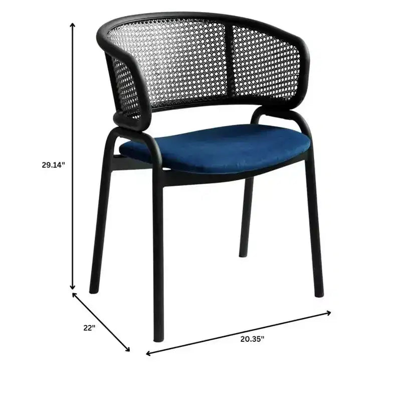 LeisureMod Ervilla Chaise de salle à manger moderne Rembourrée confortable Fauteuil d'appoint avec pieds en fer noir, pour cuisine, salle à manger, café, restaurant