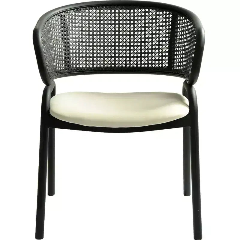 LeisureMod Ervilla Chaise de salle à manger moderne Rembourrée confortable Fauteuil d'appoint avec pieds en fer noir, pour cuisine, salle à manger, café, restaurant