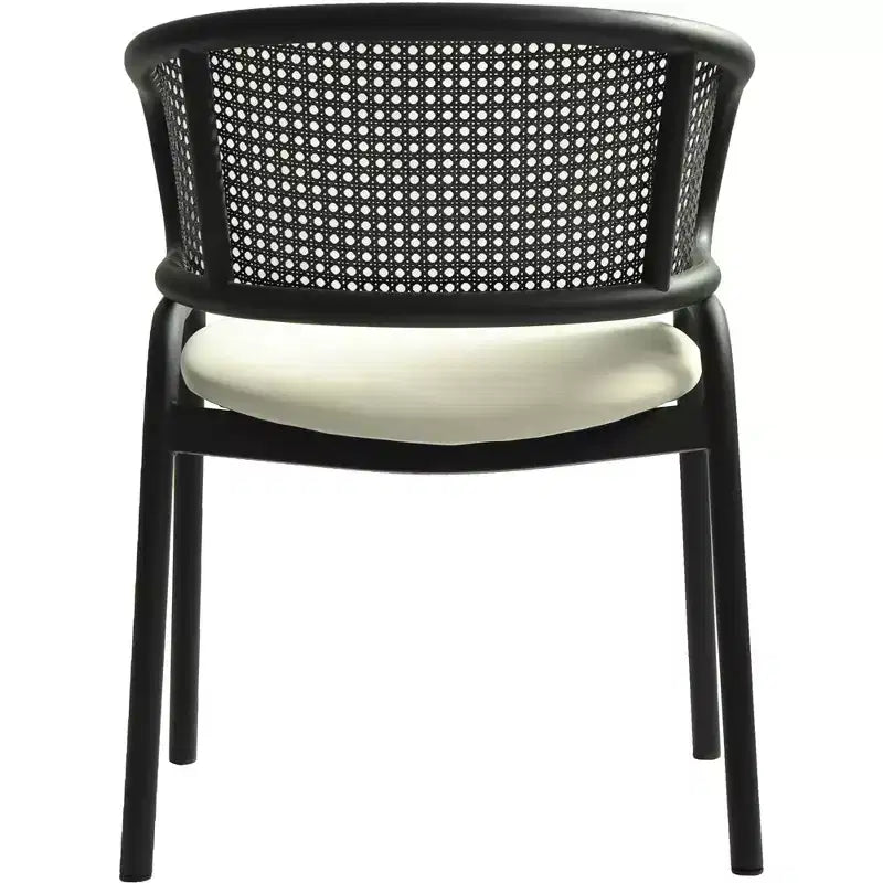LeisureMod Ervilla Chaise de salle à manger moderne Rembourrée confortable Fauteuil d'appoint avec pieds en fer noir, pour cuisine, salle à manger, café, restaurant